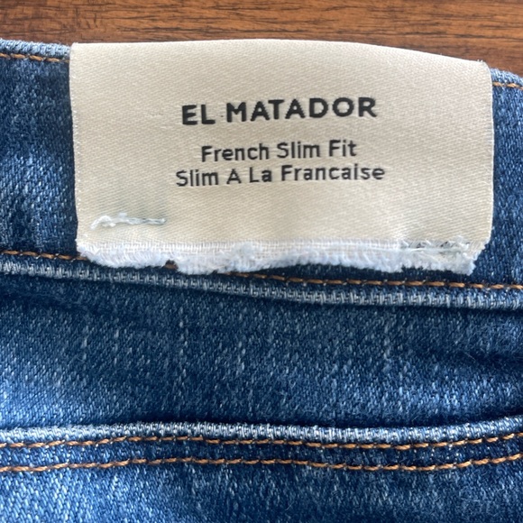 L’Agence El Matador High Rise Slim Denim Jeans Raw Hem Blue Sz 27 - Picture 4 of 12